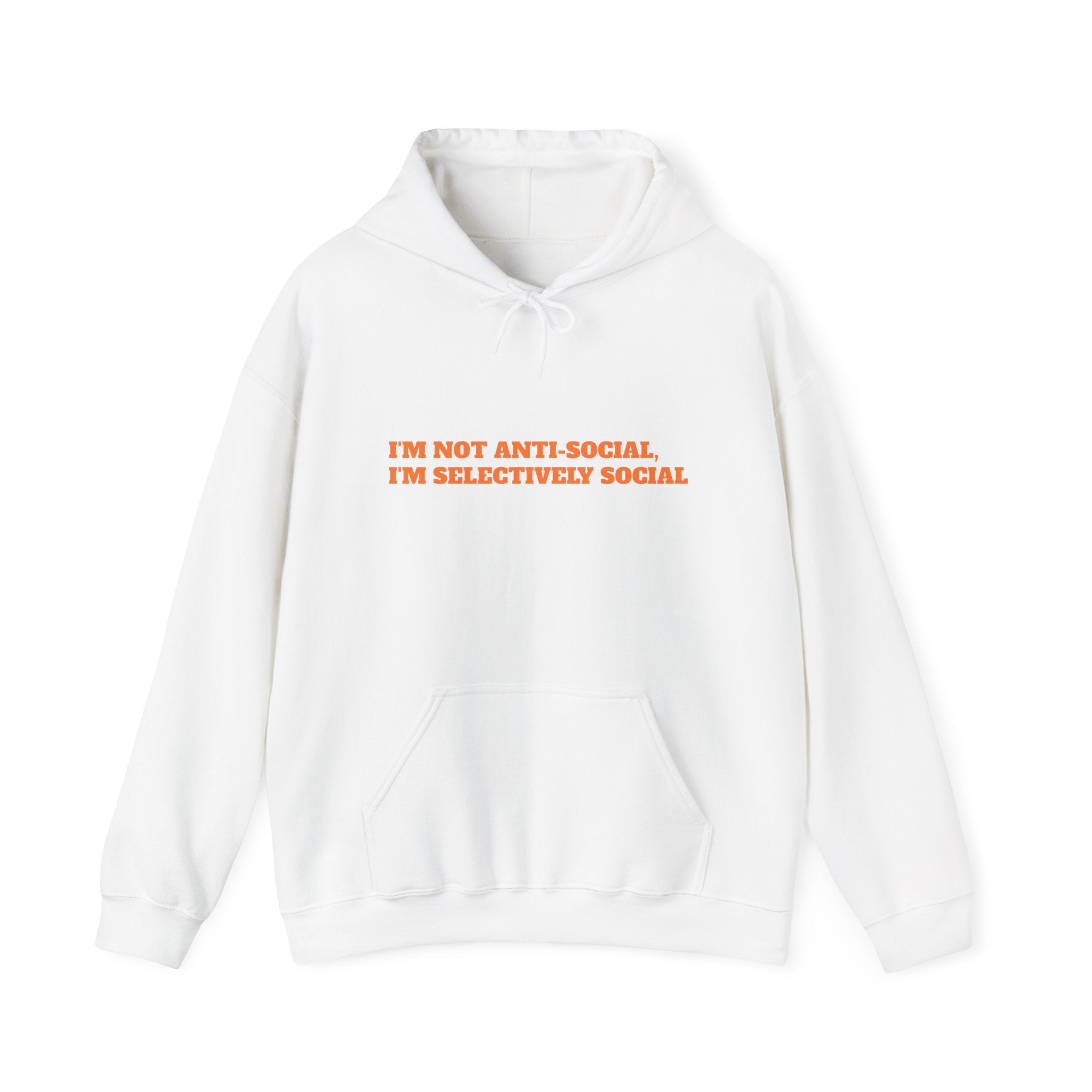 I'm Not Anti-Social Hoodie, Selectively Social Sweatshirt, Funny Quote Hoodie, Introvert Gift, Black Cozy Streetwear, Unisex Pullover