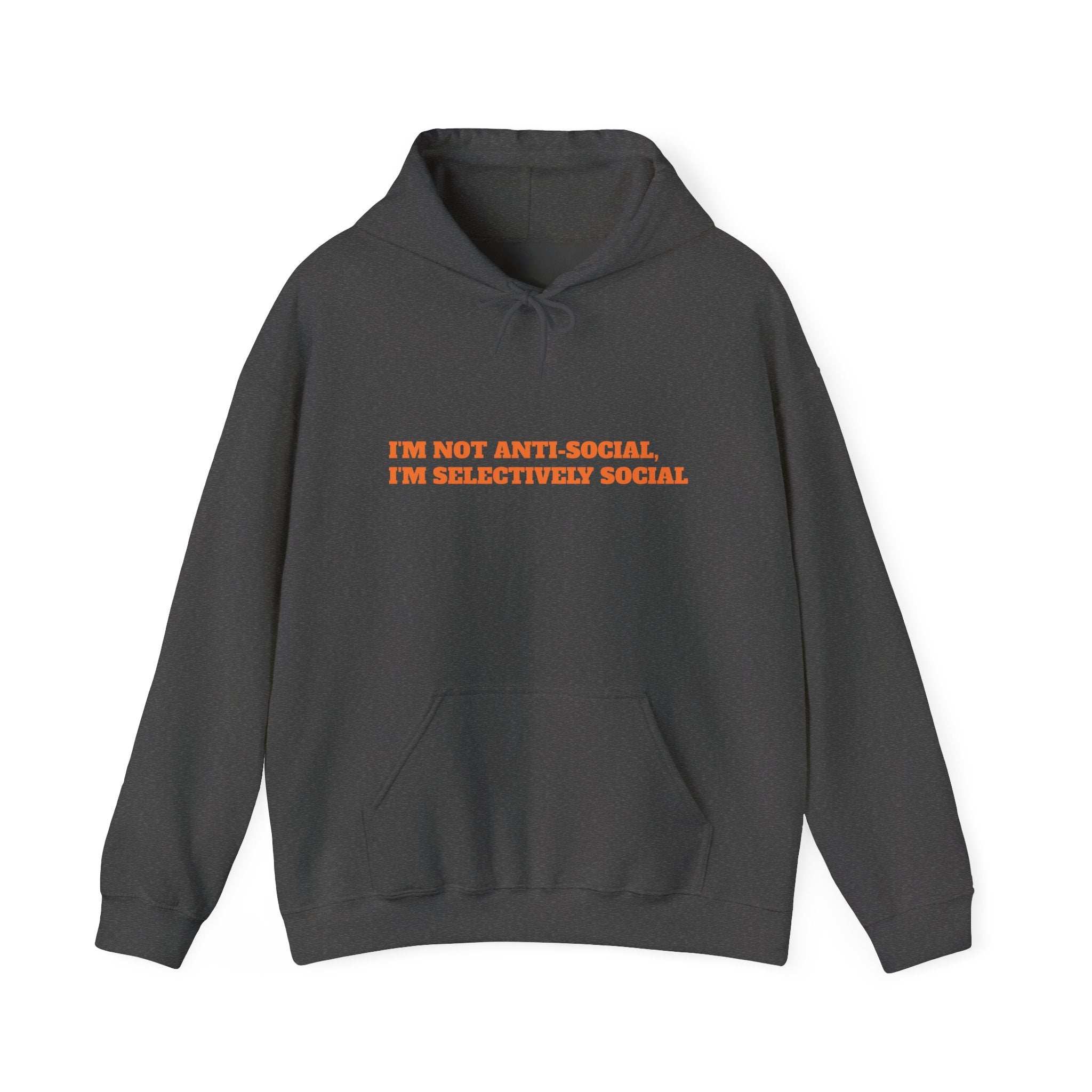 I'm Not Anti-Social Hoodie, Selectively Social Sweatshirt, Funny Quote Hoodie, Introvert Gift, Black Cozy Streetwear, Unisex Pullover