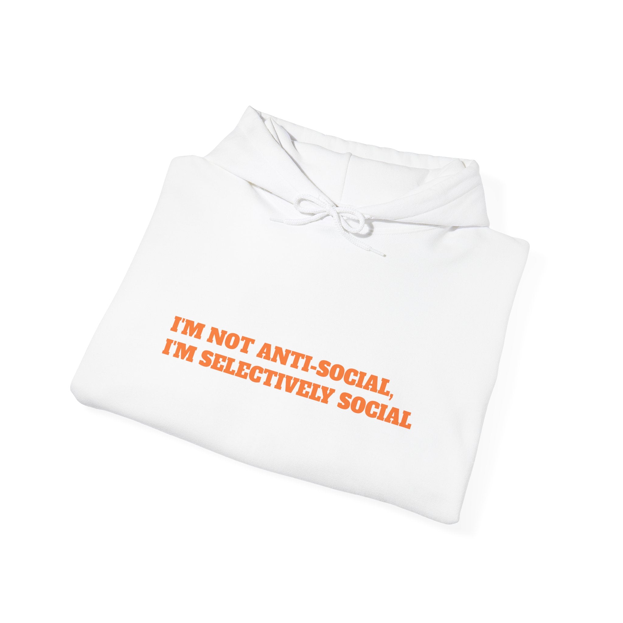 I'm Not Anti-Social Hoodie, Selectively Social Sweatshirt, Funny Quote Hoodie, Introvert Gift, Black Cozy Streetwear, Unisex Pullover